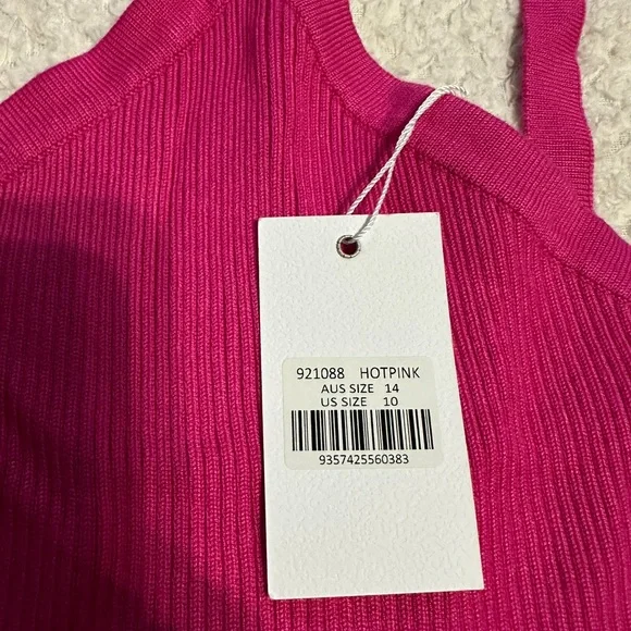 Pink sleeveless tank top ribbed backless camisole - Picture 3 of 5
